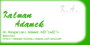 kalman adamek business card